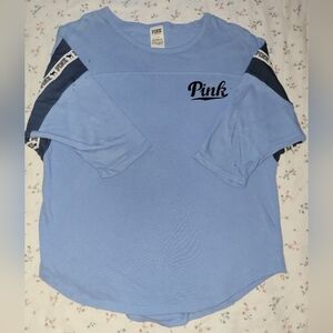 PINK Victoria's Secret Blue Short Sleeve Tee with Logo